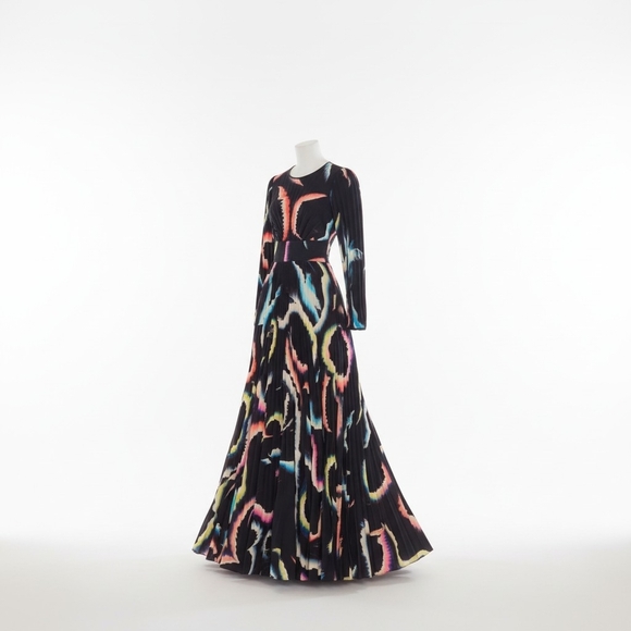 A.L.C. Dresses & Skirts - A.L.C. Leah Abstract Print Maxi Dress Size 0 Black Multicolor Long Sleeve $895